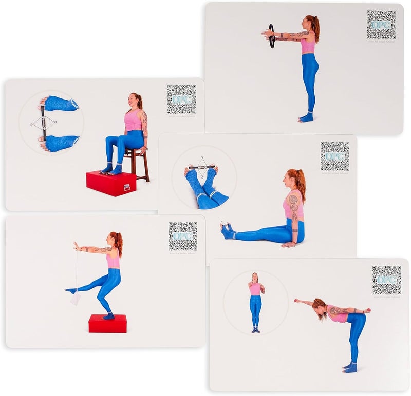 OnlinePilatesClasses.com OnlinePilatesClasses Pilates Accessories Flashcards, 79 All-Levels Illustrated Cards Deck Set, Low Impact Home Fitness Workouts Guide with Postures & Routines, Workout Planner with Tips and Videos - Image 3